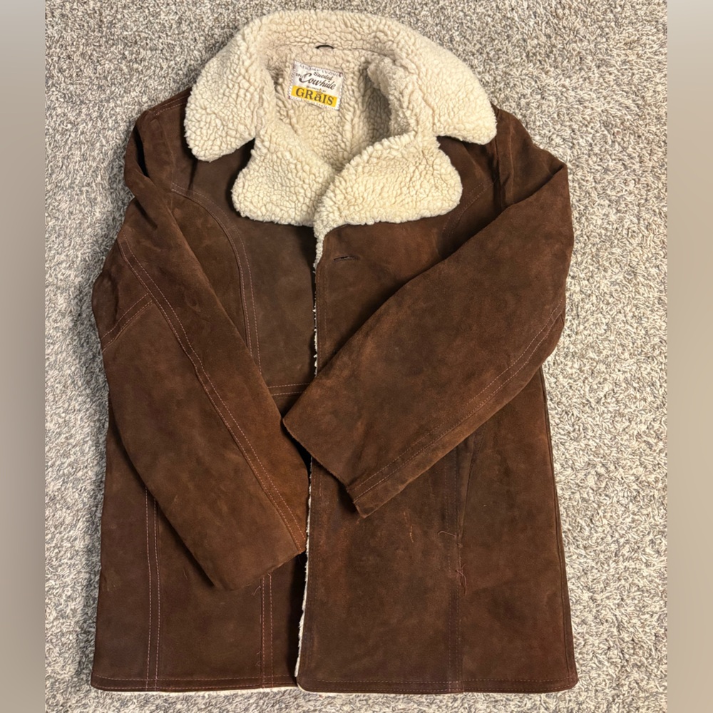 VINTAGE 1972 GRAIS genuine leather split cowhide jacket